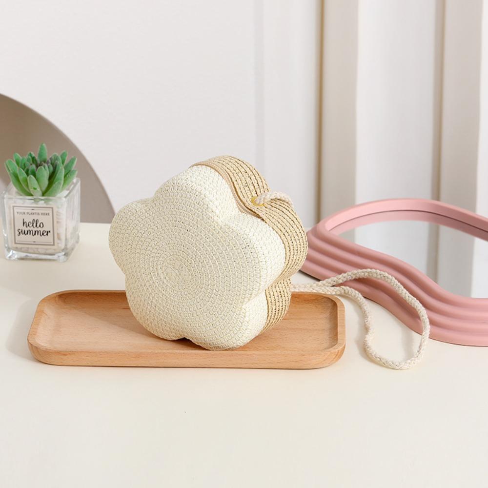 Kawaii Straw Small Shoulder Bag Flower Shape Woven Crossbody Bag Fairy Beach Straw Bag  Summer