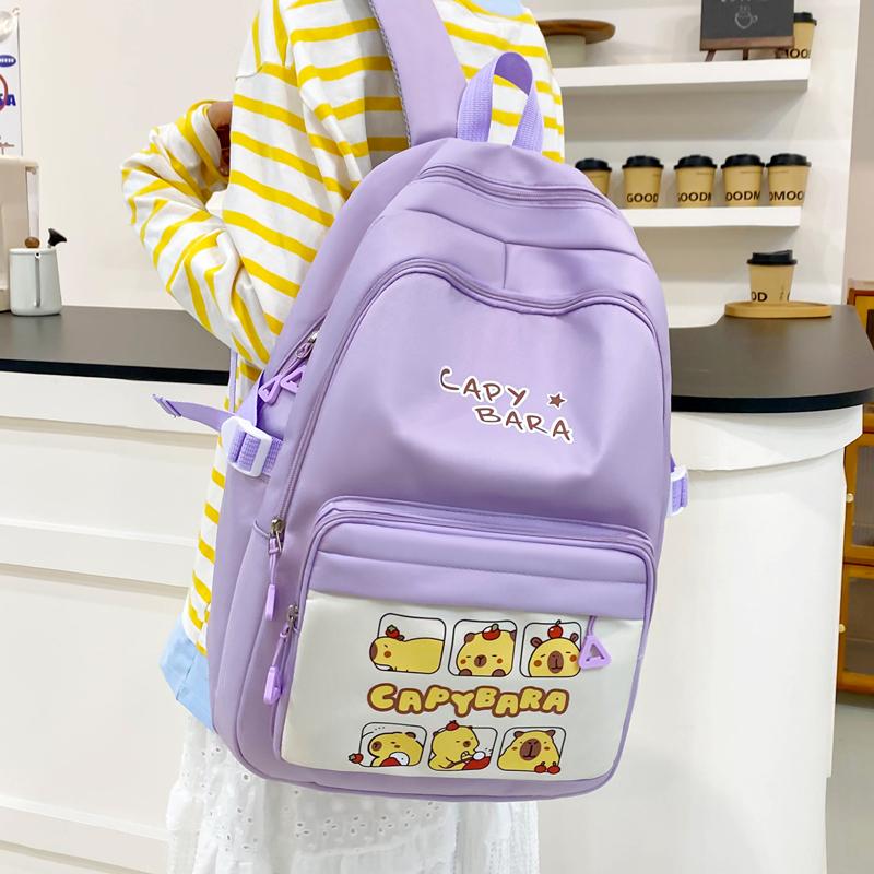Vierteiliges Rucksack-Set Kinder-Schüler-Cartoon-Schultasche Damen Multifunktionaler Rucksack
