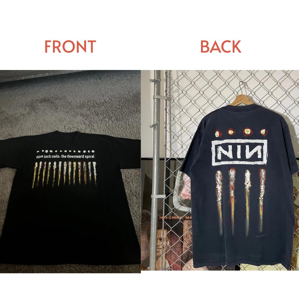 

NINE INCH NAILS #034;The Downward Spiral#034; 2 Side Black Unisex Tshirt Reprint NEW Unisex T-Shirt L