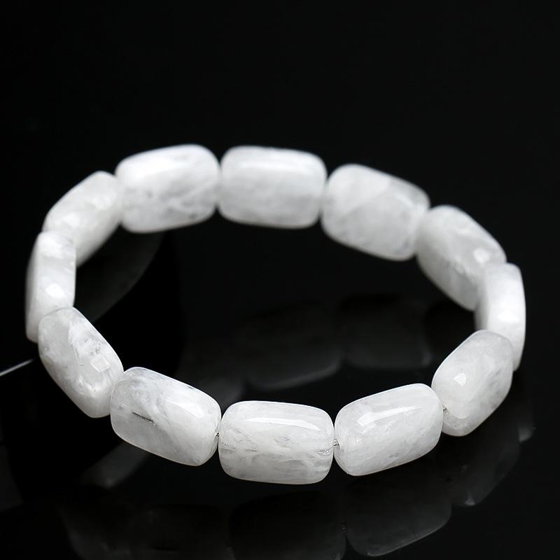 Hongchu Crystal Natural White Phantom Quartz Bracelet White Snowflake Ghost Bracelet