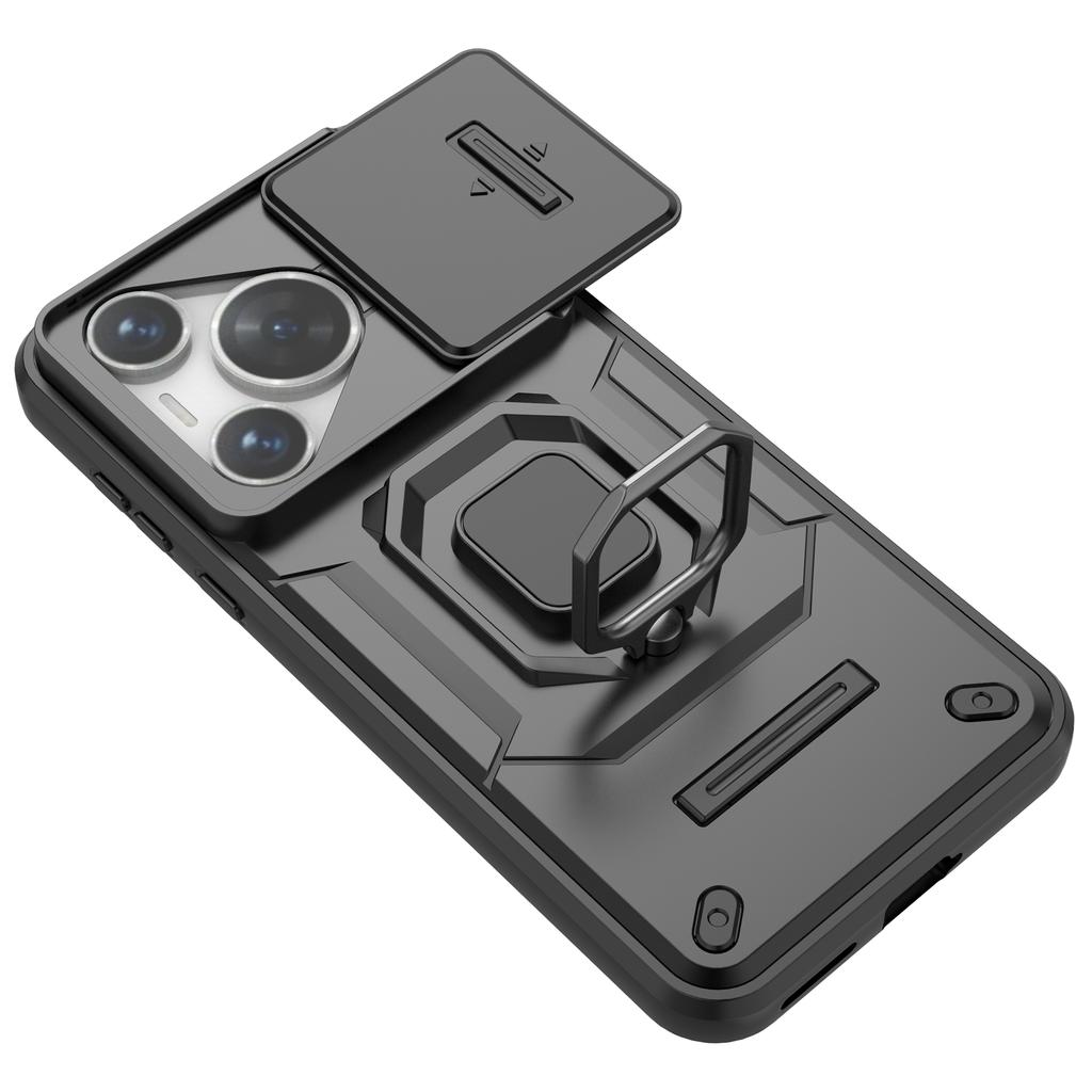 For Huawei Pura 70 Case PC+TPU Protective Phone Shell with Slide Lens Cover