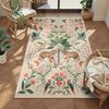 Modern Living Room Washable Jungle Tropical Tiger Beige Rug Bedroom Bohemian Style Animal Plant Carpet Retro Home Decoration Rug