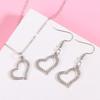 Gold Color Love Charm Earrings Exquisite Silver Color Double Heart Necklace 3Pcs Set Light Luxury Bridal Accessory Set Wedding