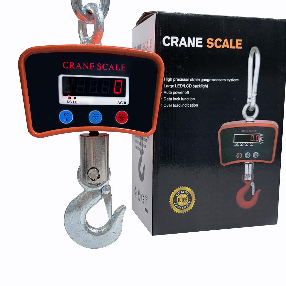 500kg Electronic Crane Scale, Handheld Industrial Hanging Scale, 1 Ton, 3T-5T Capacity, Electronic Crane Hook Scale 500kg Orange Crane Scale