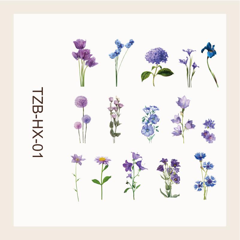 

JIANWU Flower Letter Series Vintage Plant Floral Landscape Material Collage Scrapbooking PET Sticker Creative Journal Stationery