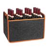 12-Bottle Felt Wine Carrier Storage Box with Divider Wine Travel Bag Liquor Bottle Tote with Comfort Handle Wine Tote Bag