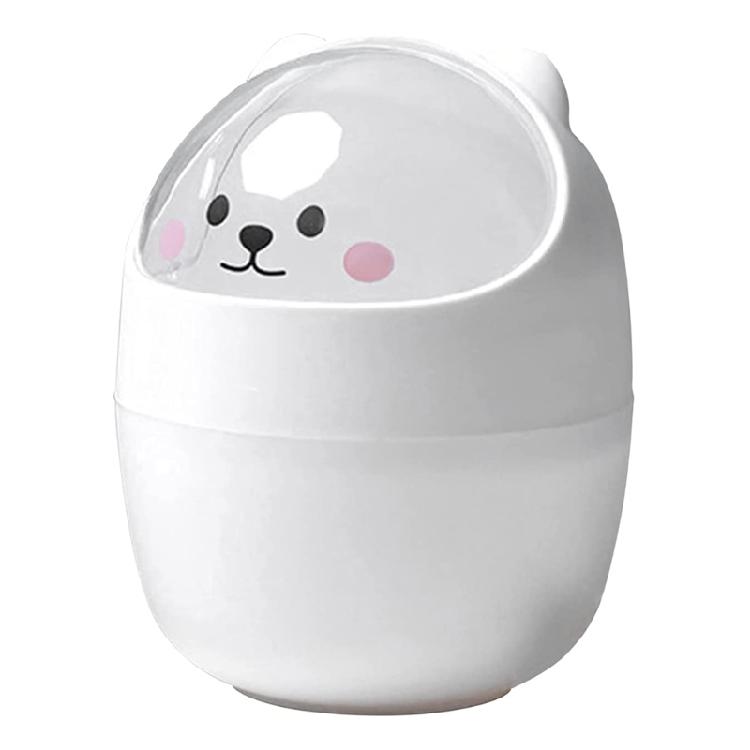 

Cartoon Trash Can Sealing Storage Organizer Makeup Cosmetic Holder білий