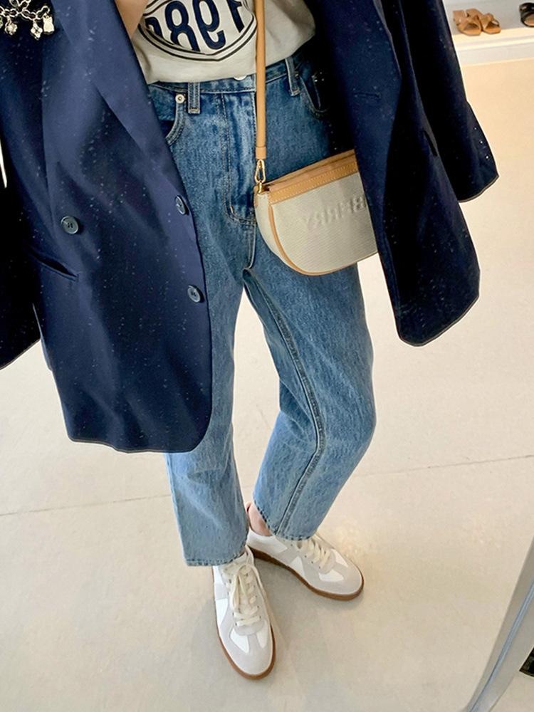 

[Su Yinyin of the same style] Super genuine version~ retro horse pattern heightening sports leisure moral training board shoes women s white shoes 35