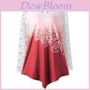 Stylish Plus Size Fashion Blouse For Women Featuring Sexy Lace And Ombre Print