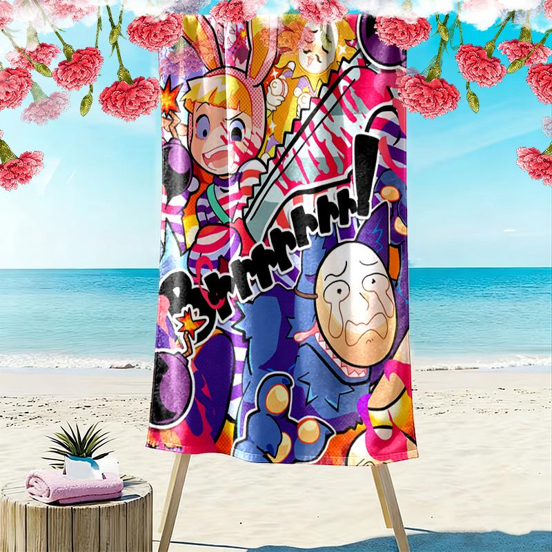Popee the Performer Inspired 2D Flat Print Beach Towel, Large Soft Quick Dry Towel for Beach Camping SwimmingXSTJ0915181
