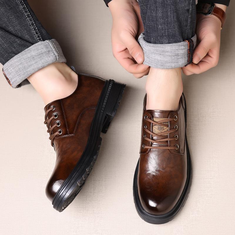 Ovigezi men's versatile casual shoes/soft sole and soft surface/non-slip and wear-resistant/fashionable high-end business leather shoes