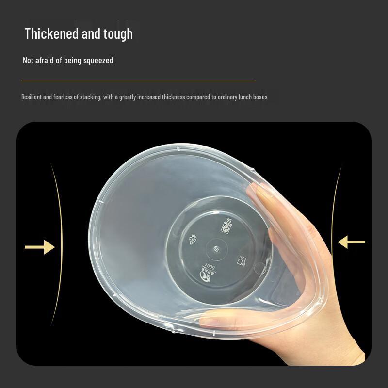Kangjiejiaxin 1000ml Round Disposable Food Containers with Lids, 300 Pack
