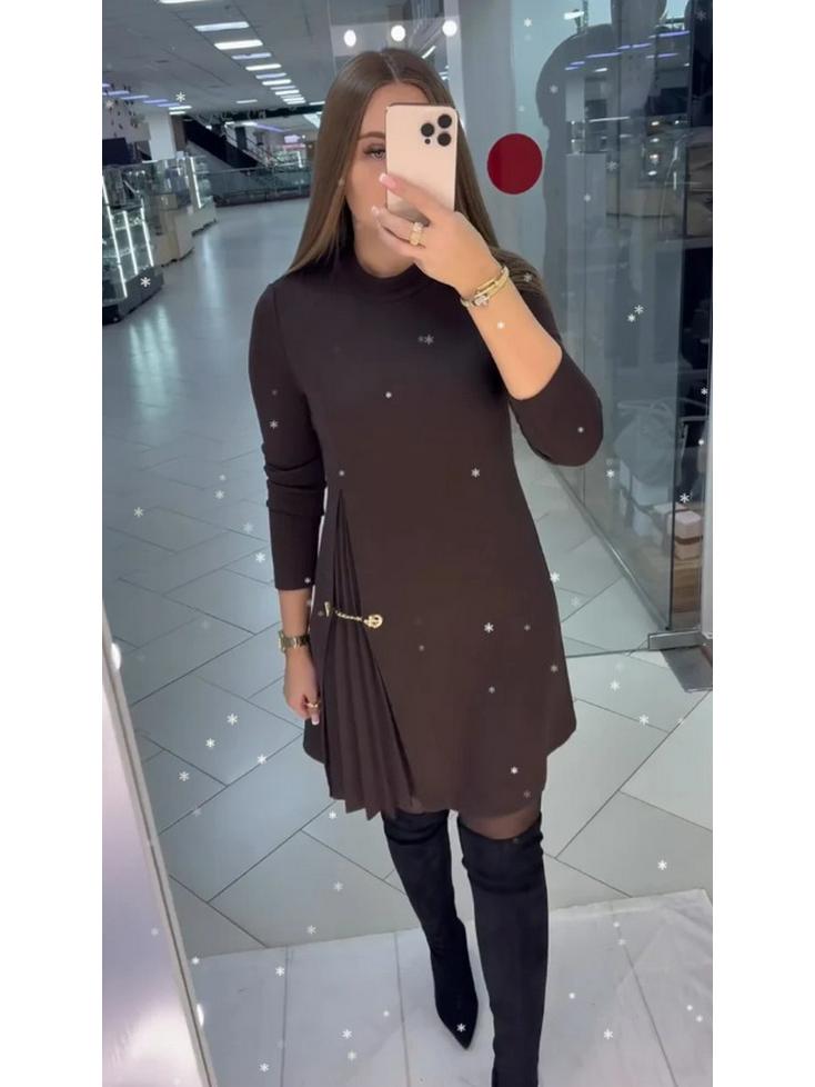 Women s Elegant Patchwork Long Dress - Autumn 2025 Collection 2XL