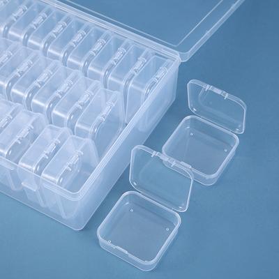12/15/30PCS Square Storage Box Set 5.5cm Size Transparent Plastic Case Decorative Items DIY Bead Small Parts Storage Display ZYF