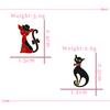 2 Teile/satz Paar Freund Katzen Brosche Set Nette Schwarz Und Weiß Kätzchen Emaille Pins Cartoon Katze Klaue Fishbone Abzeichen Tasche revers