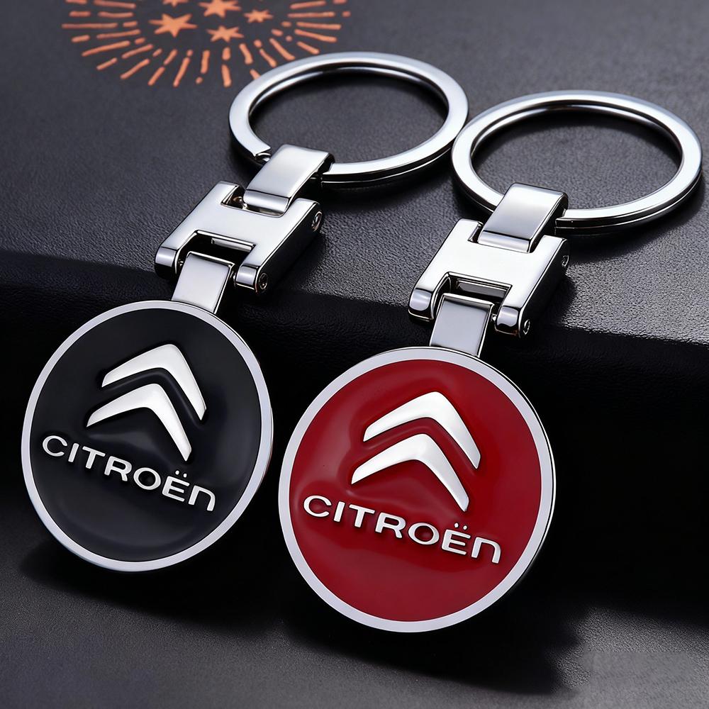 1 Stück 3D Metall Auto Schlüsselanhänger Auto Emblem Schlüsselanhänger Zubehör für Citroen C1 C2 C3 Vts C4 Saxo C4L C5 C6 C8 Xsara Picasso Berlingo