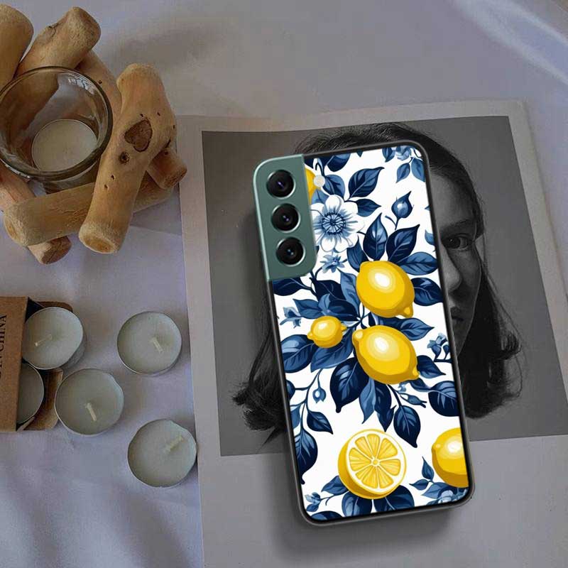 Mediterranes Zitronen Handyhülle Für Samsung Galaxy S22 S25 Ultra S21 S10 Plus S26 Edge S20 S23 S24 FE Cover Silikon Weich TPU