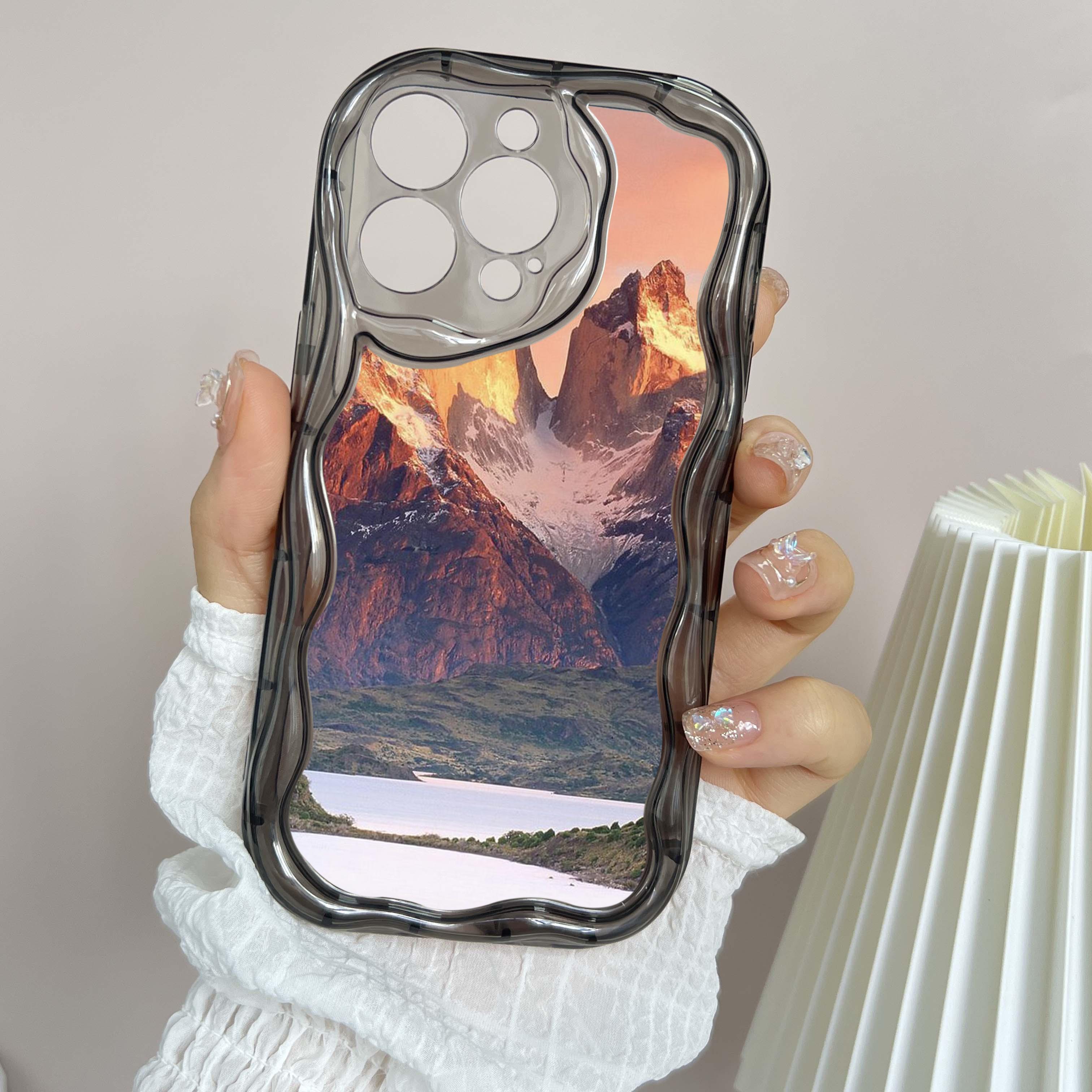 LZ25 Mountain Peak Forest Snow Clear мягкие волнистые чехлы для телефонов для iPhone 15 — фото 23