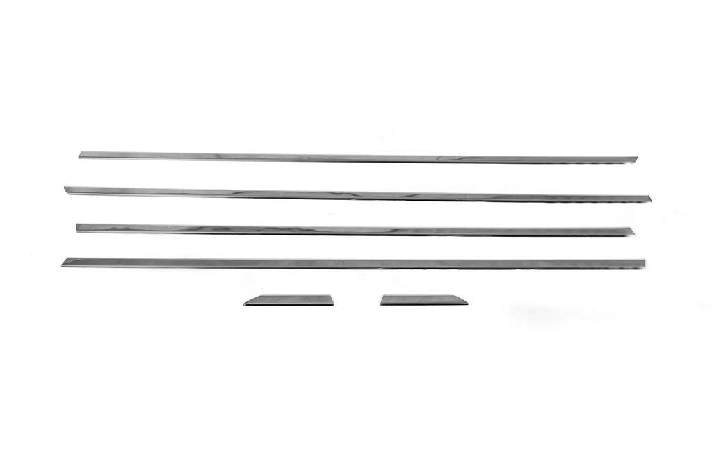 Lower Window Moldings (6 Pcs, Stainless Steel) OmsaLine - Italian Stainless Steel for Volkswagen Jetta 2011-2018