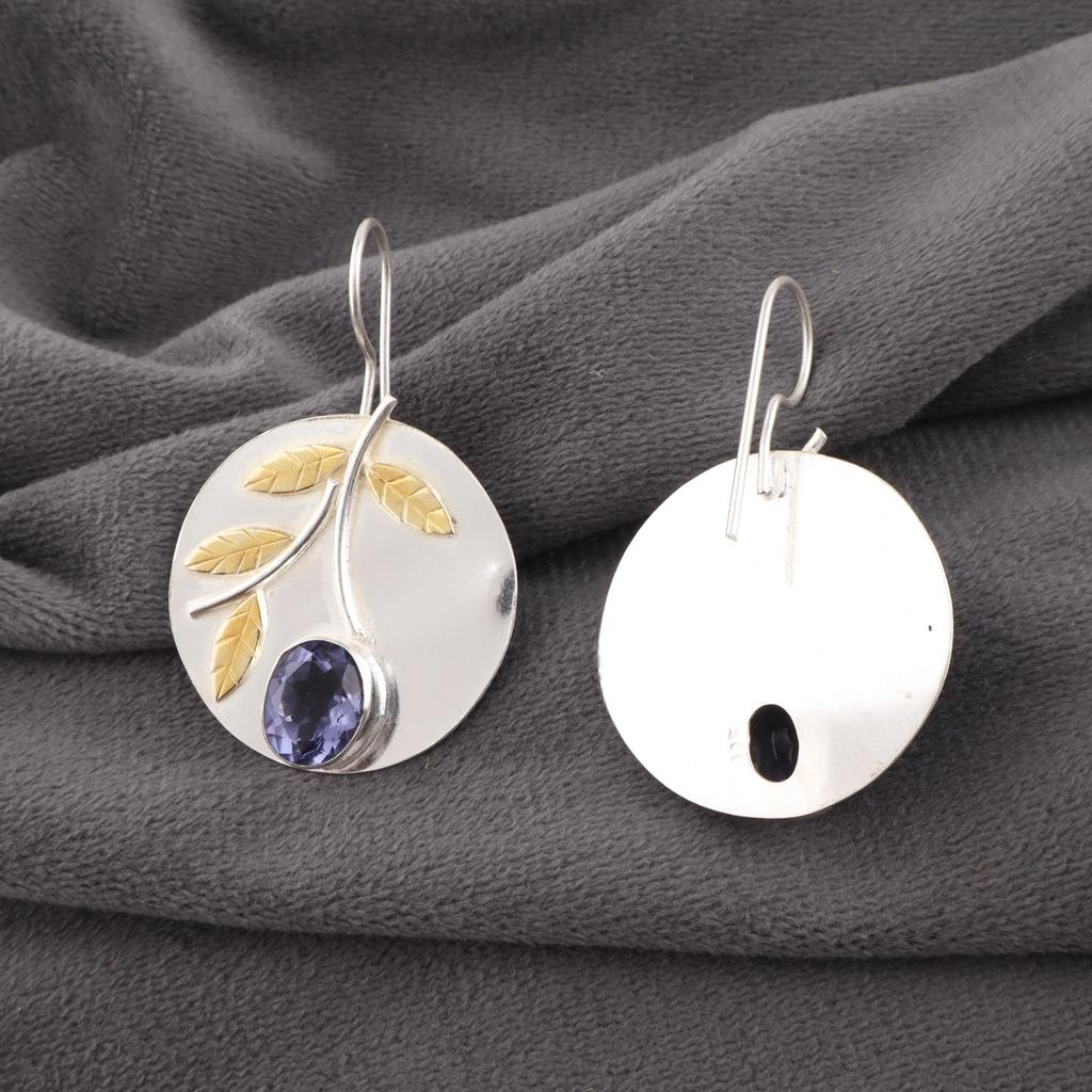 Iolite Earrings Gemstone Jewelry, 925 Solid Sterling Silver Earrings, Handmade Jewelry Birthstone Earrings, Gift For Her