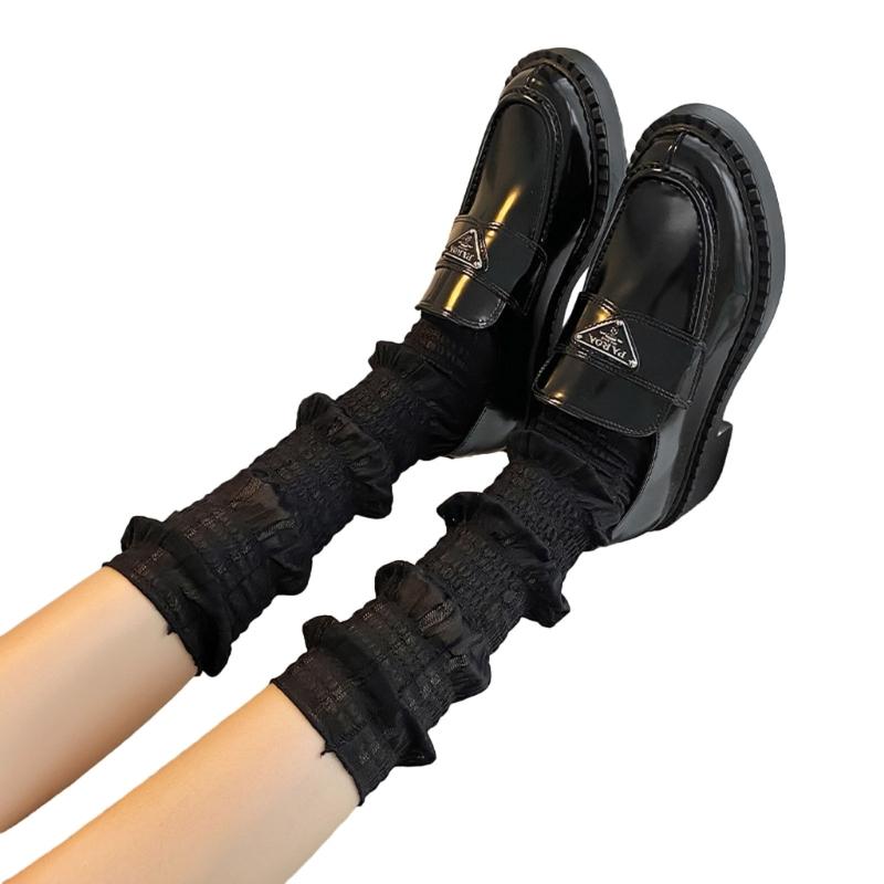 Womens Lace Socks Mesh Lace Skinny Socks Knee High Sheer Socks Campus Style Girl Campus Style Socks for Skirt