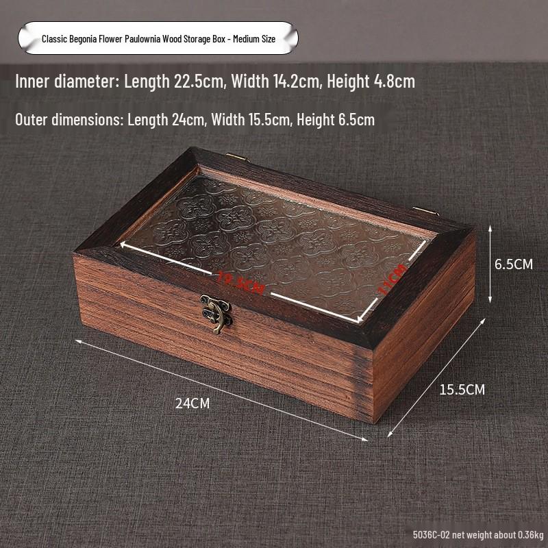 Jewelry Organizer with Wooden Base & Glass Lid - Dustproof Display for Earrings, Bracelets & Ornaments
