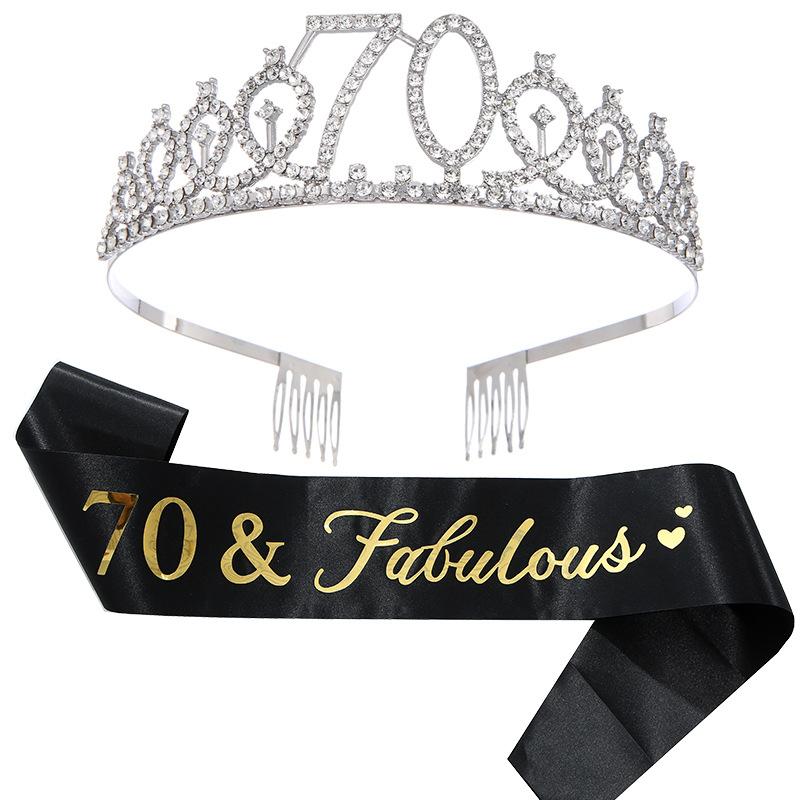 Europäische und Amerikanische Mode Legierung Digitale Krone Stirnband Digitaler Geburtstag Schultergurt Set Geburtstagsparty Ball Kopfschmuck für Mädchen