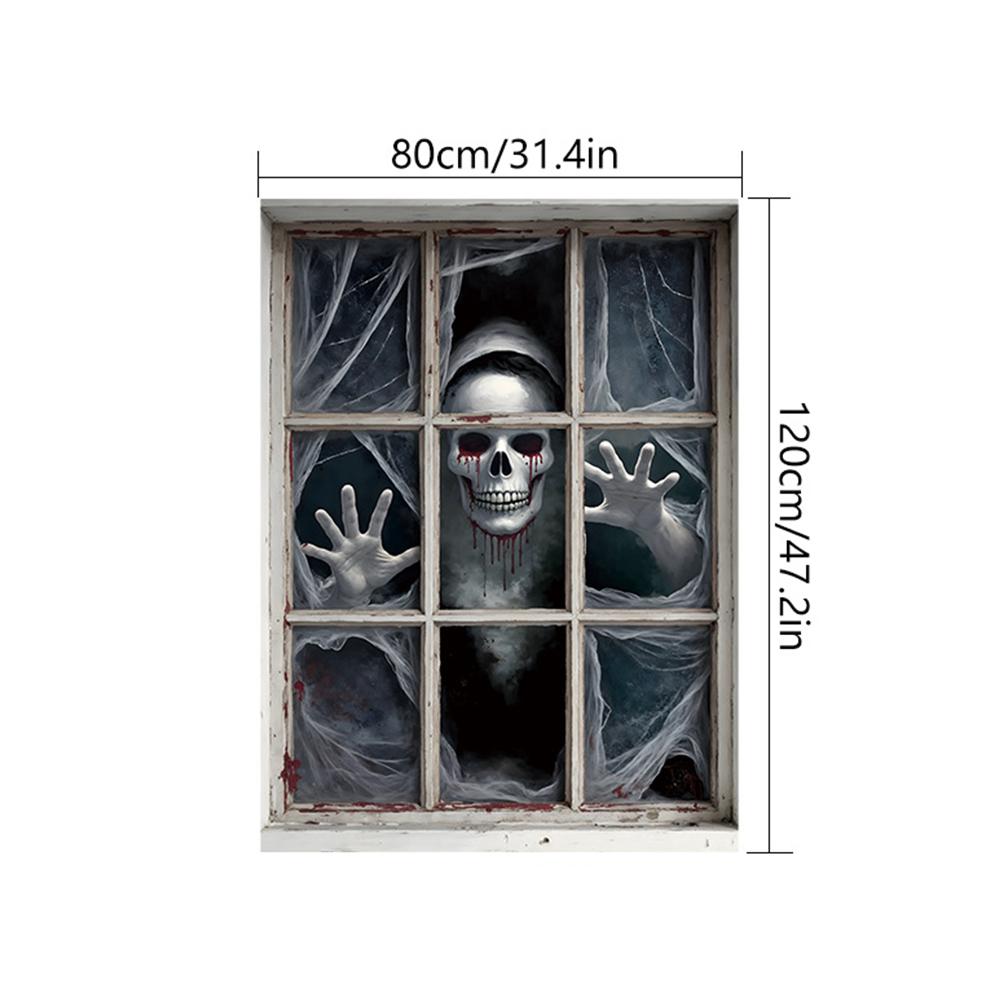 Halloween Gruselige Fensterdekoration Schreckliche Deko 2D Geist Horror Gruselige Augen Banner Festival Fenster-/Türabdeckung Spukhausdeko Horror Hintergrund
