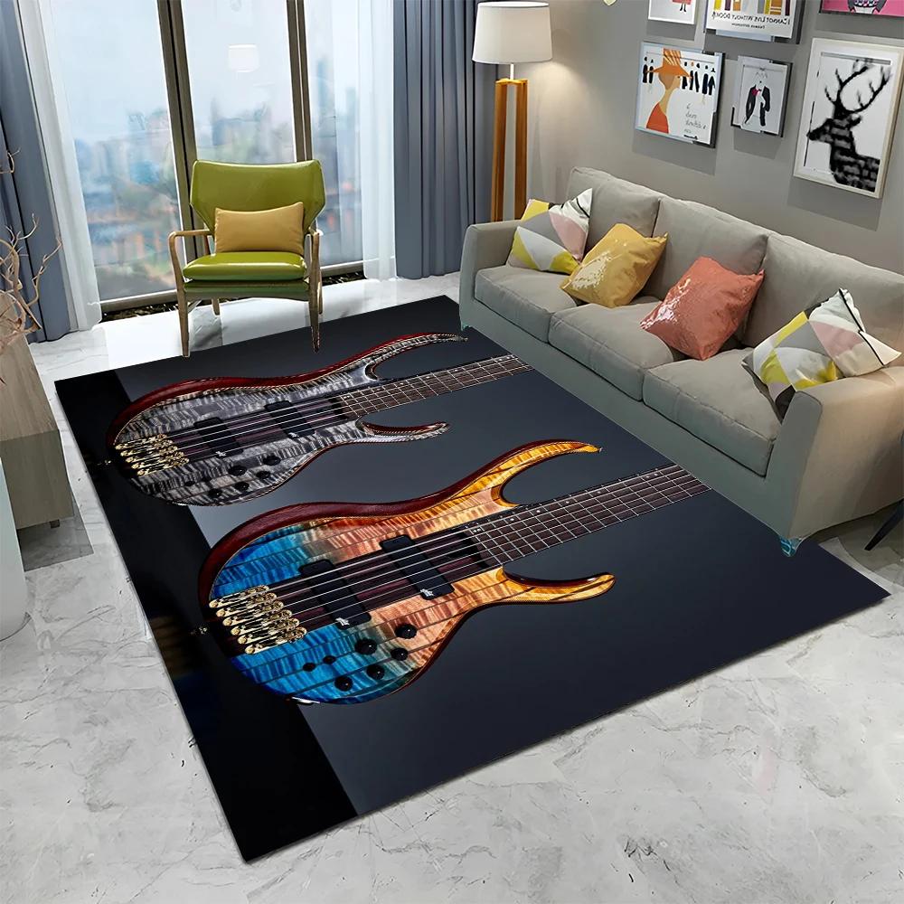 Electric Guitar 3D Classical Guitar Carpet Rug for Home Living Room Bedroom Sofa Doormat Decor,kids Area Rug Non-slip Floor Mat