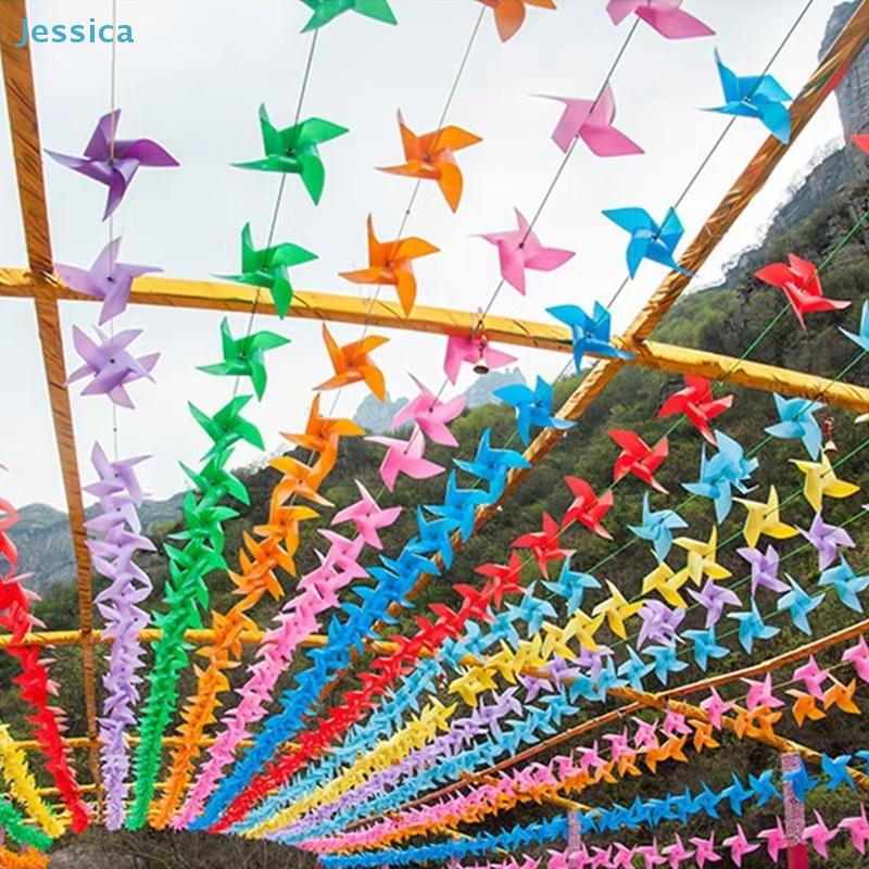 100-Pack Colorful Pinwheel Set - 172327Cm Wind Spinners With Hanging Wire For Party Garden Decor