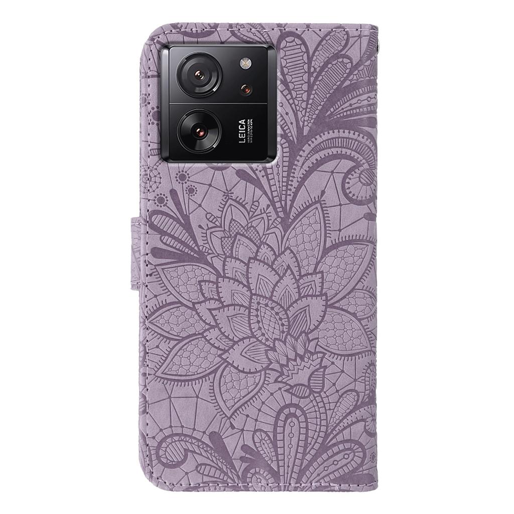 For Xiaomi 13T Pro/13T Case Lace Flowers PU Leather Flip Wallet Phone Cover