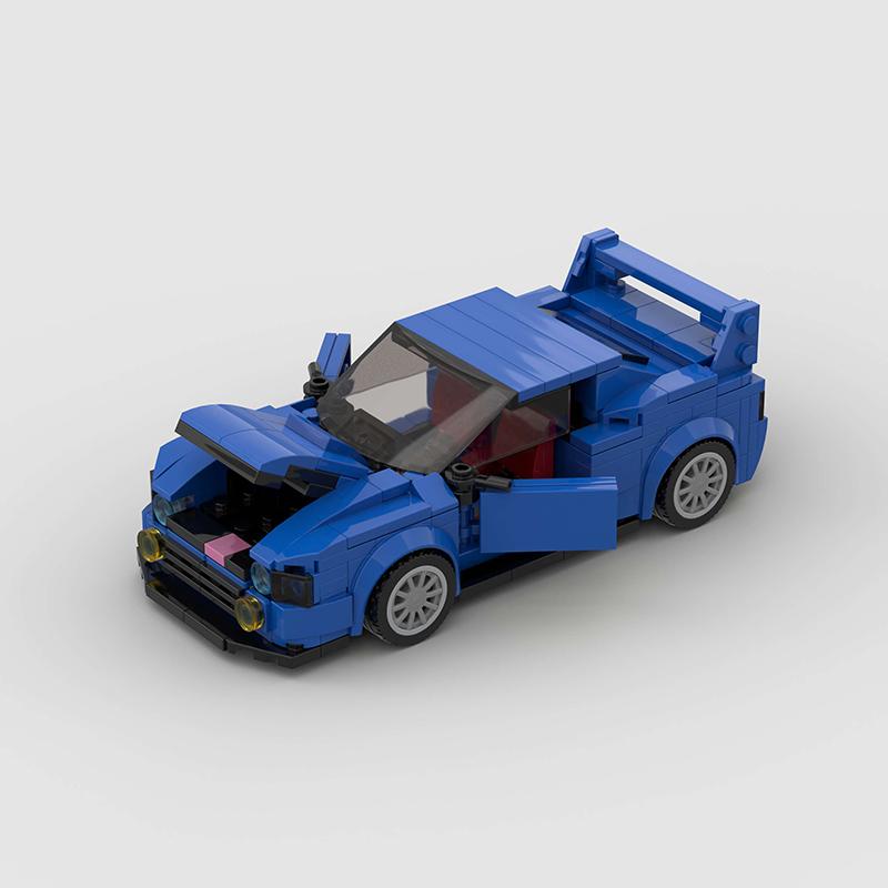 MOC JDM Racing Car City Sports Building Blocks Bricks Supercar Racers Classic Vehicle Kids Toys For Boys Gift