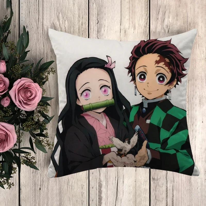 Kissen Demon Slayer Dekorative Kissenhülle Kissenbezug x Kissenbezüge Herbstdeko Sofakissen Bezüge für Bettkissen