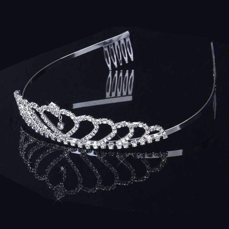 

Корона Стильная Стразы Принцесса Головная Повязка Диадема Свадебная Заколка для Невесты