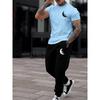 Casual Men's Casual Men's Short-sleeved Shirt and Long Pants, a Fashionable Street Style Two-piece Set