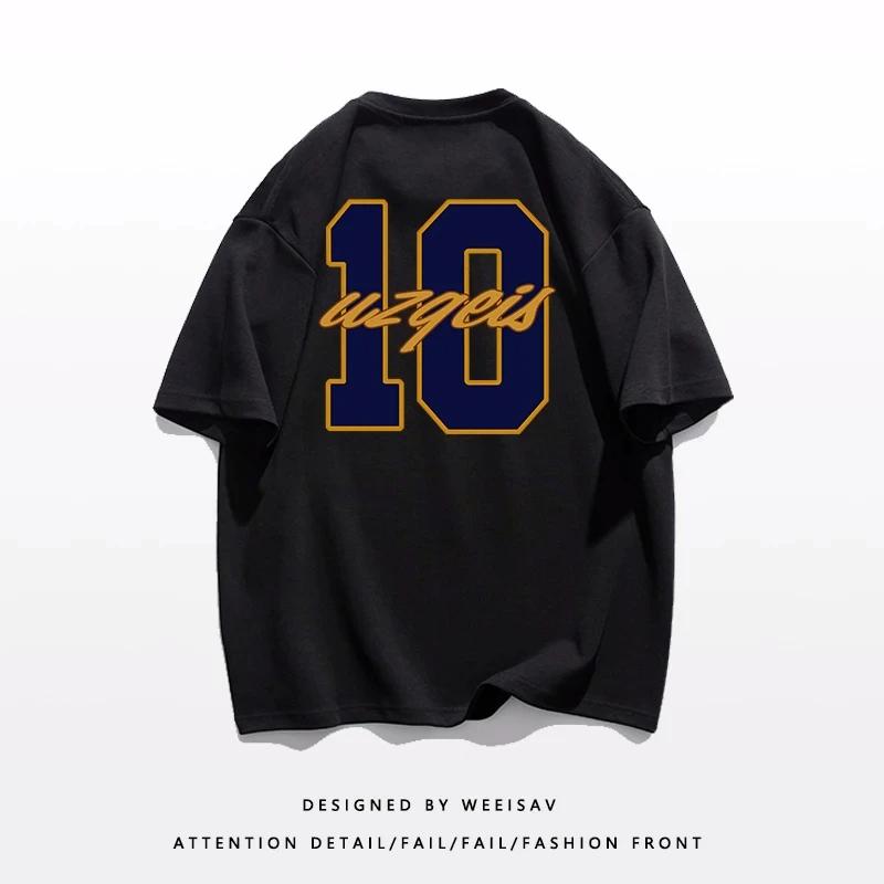 Men's Summer Print InsT Shirt, Men's Fashion Versatile Personalized American Y2K Trendy Hip Hop Plus Size Loose Men's Top