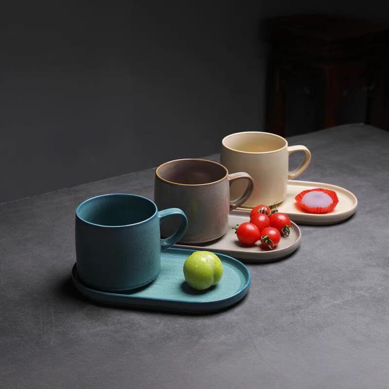 

Ceramic Coffee Cup And Saucer Set, Light Luxury Daily Coffee Cup, Household Hot-Selling High-Value Water Cup 440ml