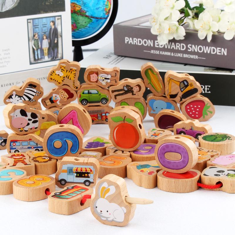 

Large Particle Educational Beading Puzzle Blocks for Toddlers Aged 1-3