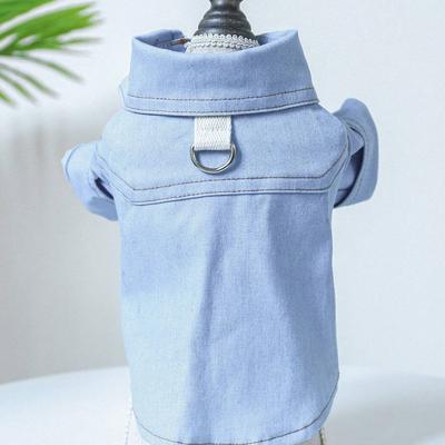 1 pezzo Vestiti per Animali Domestici, Carina Camicia con Effetto Denim per Cani Piccoli e Gatti, Adatta per Chihuahua, Pomerania, Teddy
