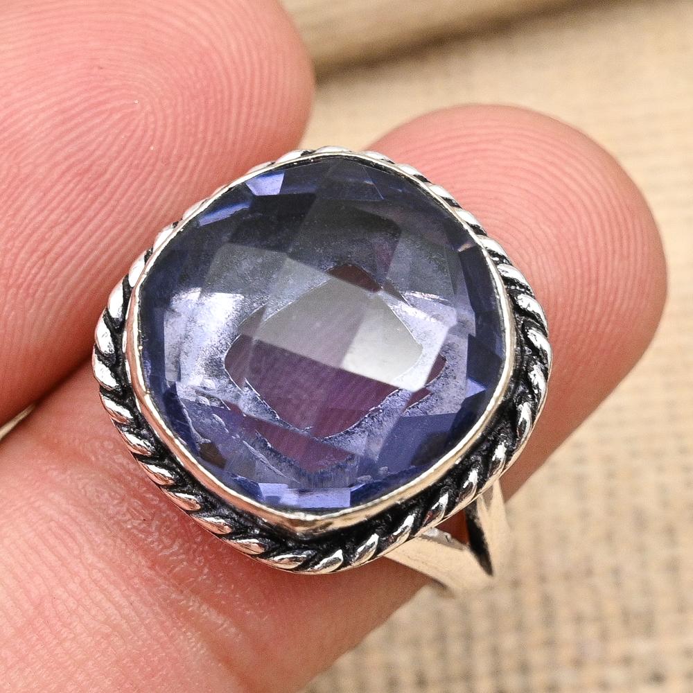 Amethyst Gemstone Handmade 925 Sterling Silver Ring Jewelry For Christmas