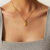 Youthway Stainless Steel Coin Pendant Necklace Autumn/Winter Metal Texture Pendant Waterproof Women'S Jewelry