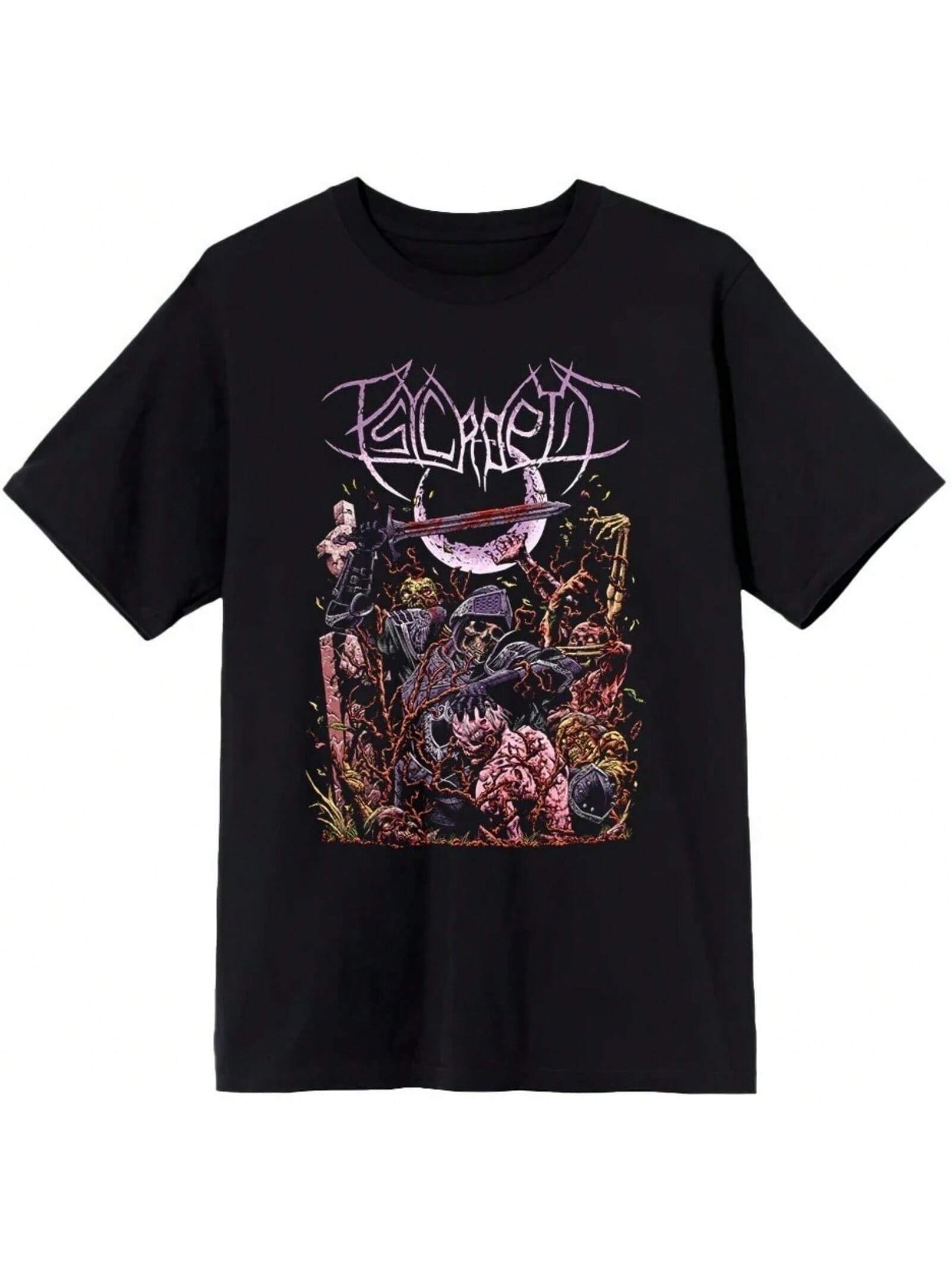Psycroptic This Shadowed World Pattern Band Print Summer Luxury Brand Cotton unisex s And Wounisex s T-Shirts Short Sleeves S разноцветный