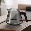 400ml Wooden Handle High Borosilicate Glass Tea Pitcher Fair Cup Chahai Kung Fu Tea Set Milk Pourer Glass Pot Coffee Pitcher