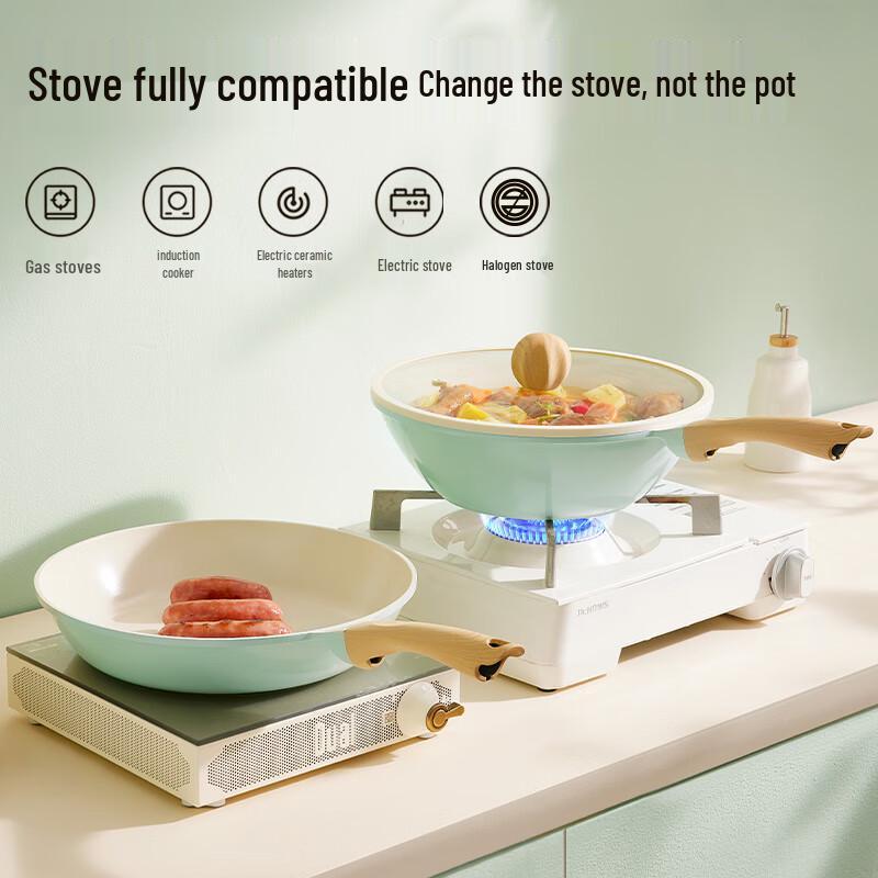 COOKER KING 28cm Celadon Non-stick Titanium Ceramic Wok