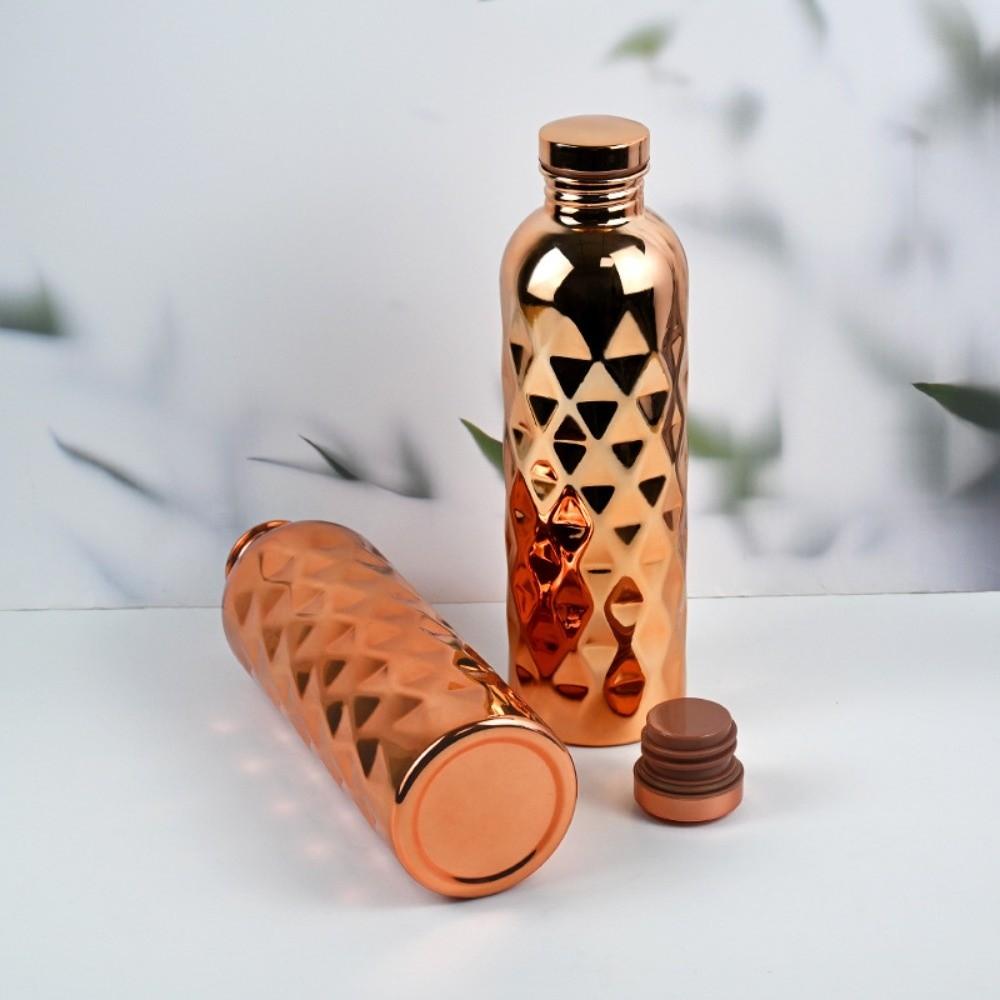 1300ml Sports Water Bottle Hammer Pattern Rhombus Embossed Stainless Steel Drinking Cup Leakproof Portable Drinking Flask