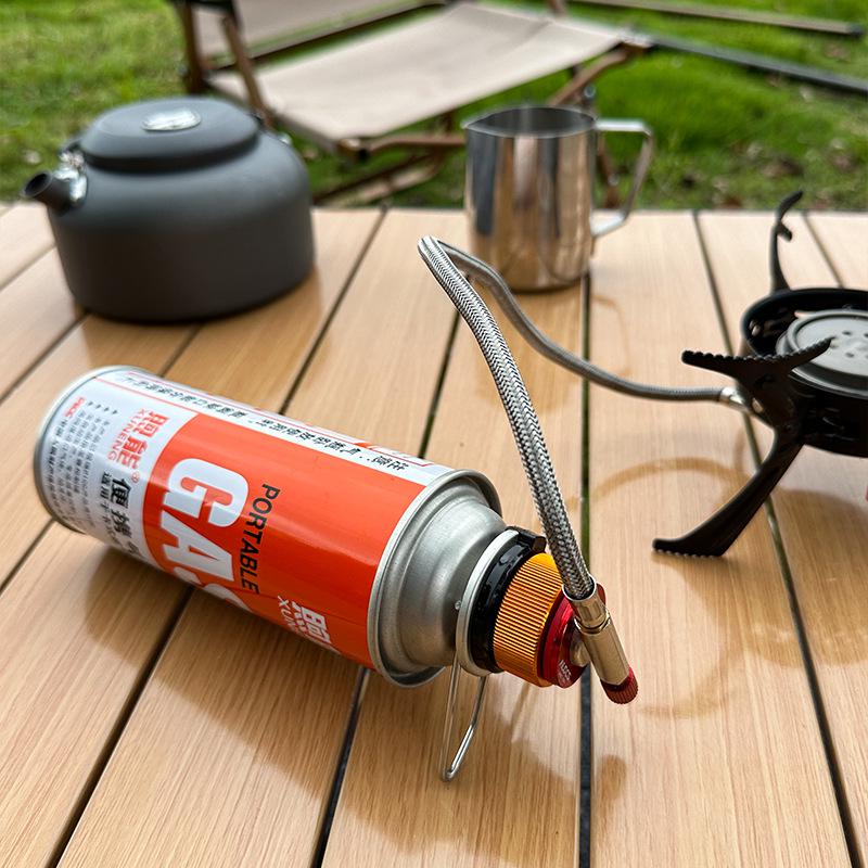 Portable Outdoor Gas Canister Stand with Leak-Proof Metal Buckle