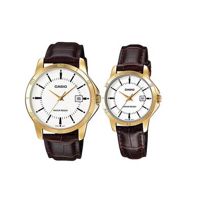 Watch Series-LTP Heart of Darkness Business Casual Big Dial Couple Quartz Movement Genuine Leather Strap Japanese MTP-V004GL-7A<P-V004GL-7A