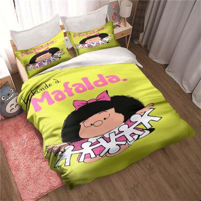 Kawaii Anime Mafalda All Season Twin Bedding Collection 3 Piece Comforter Collection Bed Duvet Cover Double King Comforter Cover Home Textiles