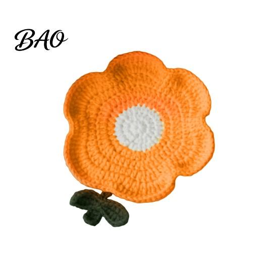 Condensation Coaster Crochet Flower Coasters, Handmade Knitted Heat Resistant Cup Mats Table Placemats, Decorative Doilies for Tabletop Protection,