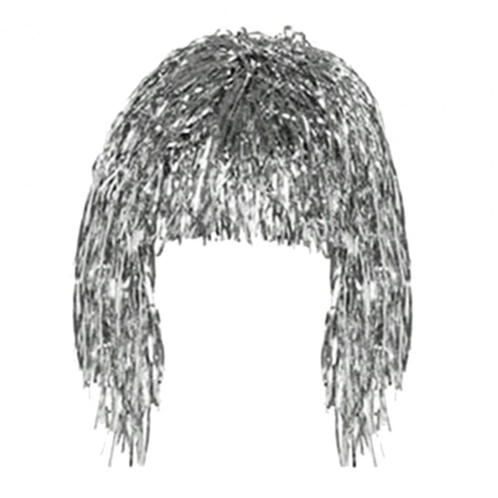 Cosplay Disco Wig Foil Tinsel Shiny Party Hat Adults Metallic Cosplay Supplies Funny Atmosphere Festive Decoration